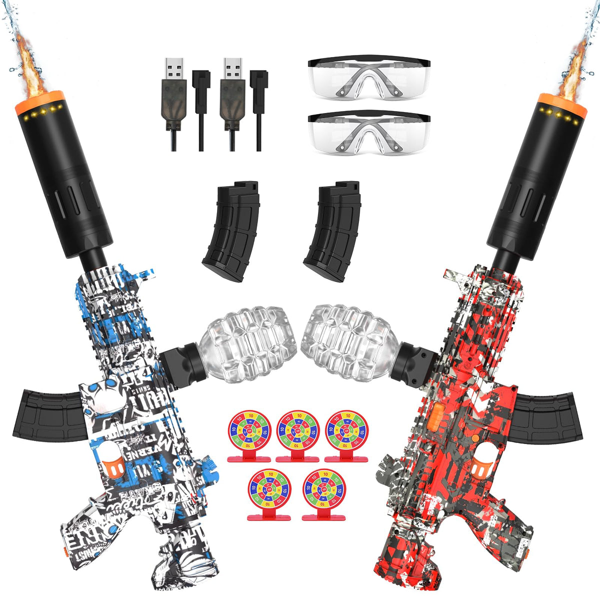 Joykey splatter blaster duo, red and white, ready for outdoor play