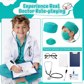 JOYLOKY green scrubs with cap, comfortable for all-day dress-up.