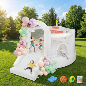 JOYMOR bounce house cake design creates a festive party centerpiece for kids.
