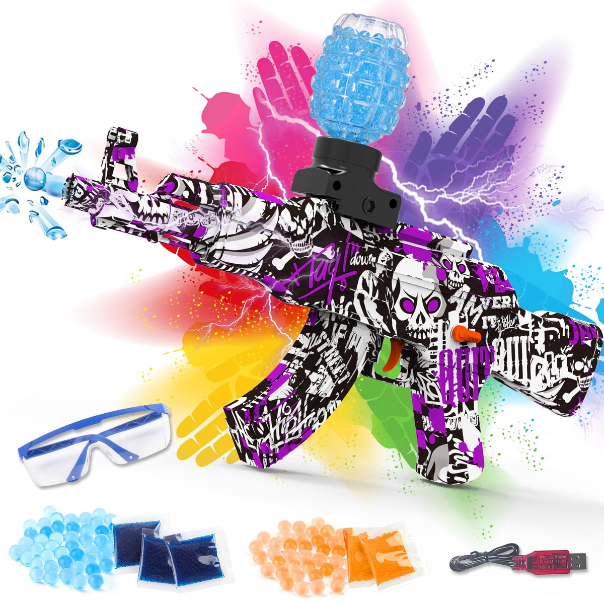 JOYNAS Electric Gel Ball Blaster showing quick deployment for fast outdoor battles.