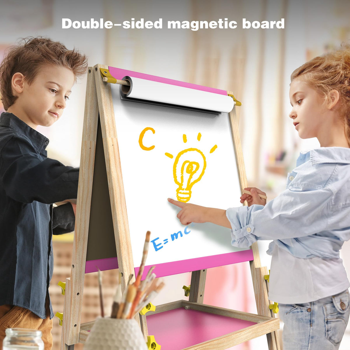 JOYOOSS adjustable-height easel grows with children