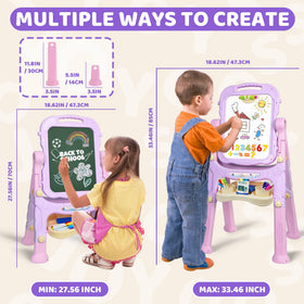Joyooss Art Easel height adjustable from 27.56 to 33.46 inches supports growing artists