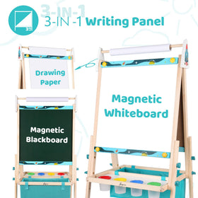 Joyooss chalkboard and whiteboard surfaces offer versatile learning and art