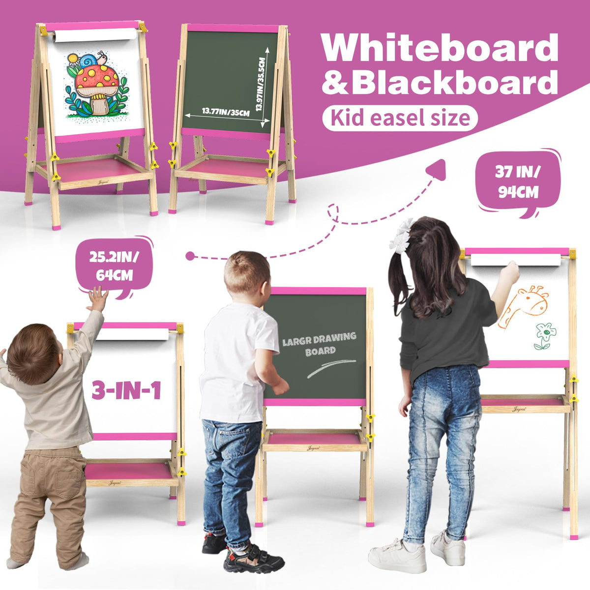JOYOOSS art easel with dry erase board ready for painting, drawing, and learning