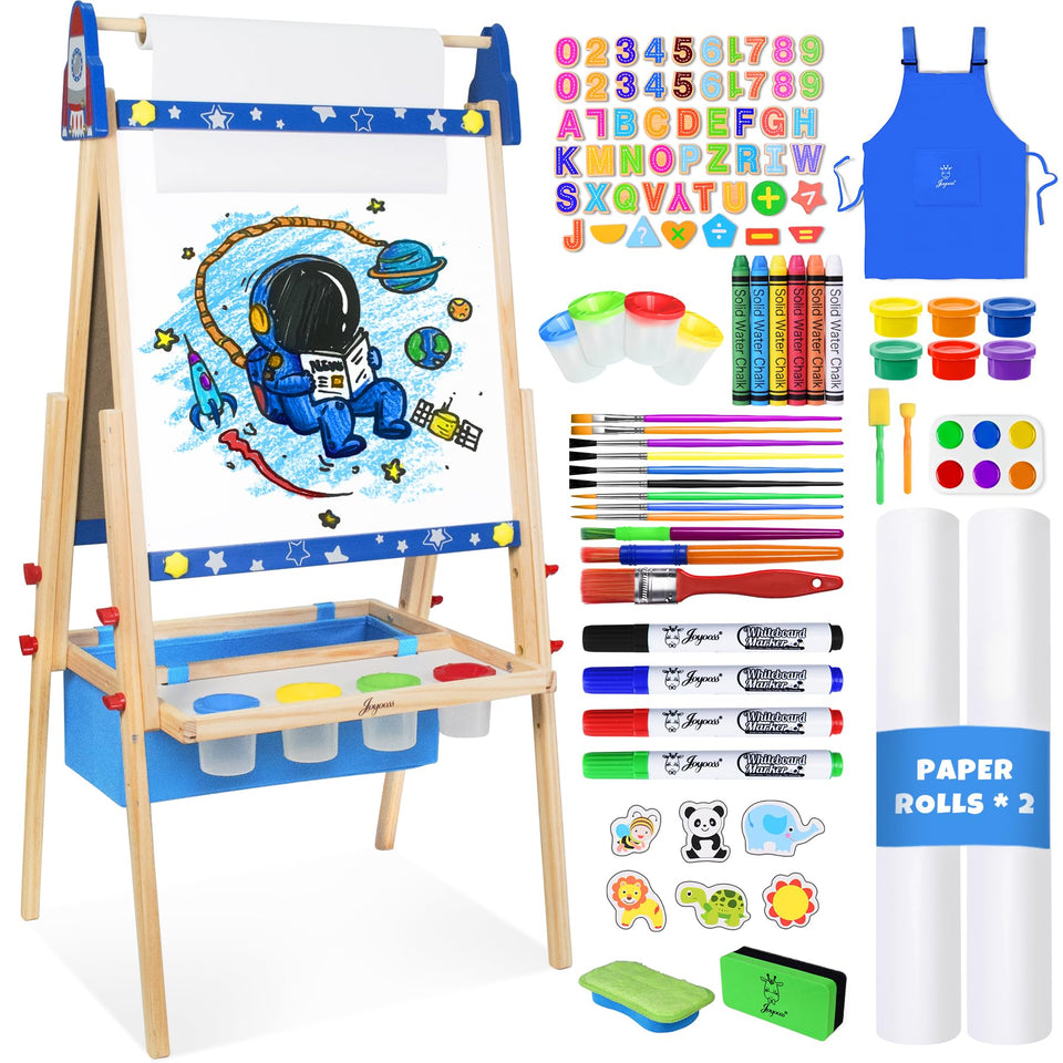 Joyooss kids art easel with wooden 3-in-1 design, sturdy and engaging