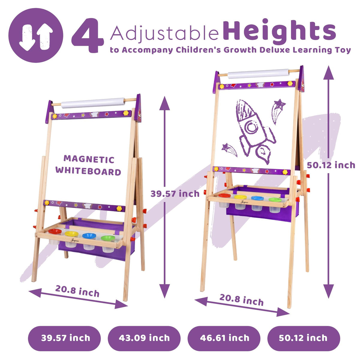 Joyooss art easel magnetic board for easy magnetic play and surface changes.