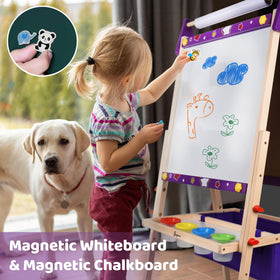 Joyooss wooden easel with rounded edges for safe exploration.