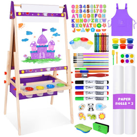 Joyooss art easel for wooden toddler, sturdy and safe for playtime.