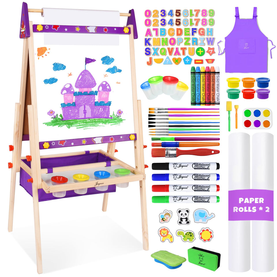 Joyooss art easel for wooden toddler, sturdy and safe for playtime.