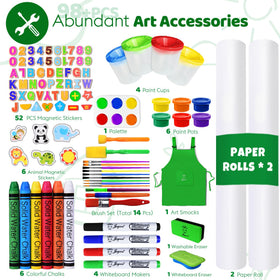 Joyooss easel includes paper rolls and a convenient tray