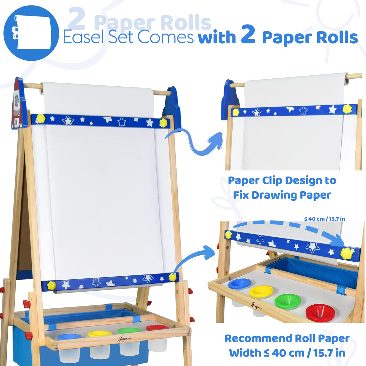Joyooss magnetic blackboard easel, ideal for chalk-free drawing and magnets