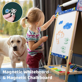 Joyooss safety-rounded wood easel designed for kid-friendly use