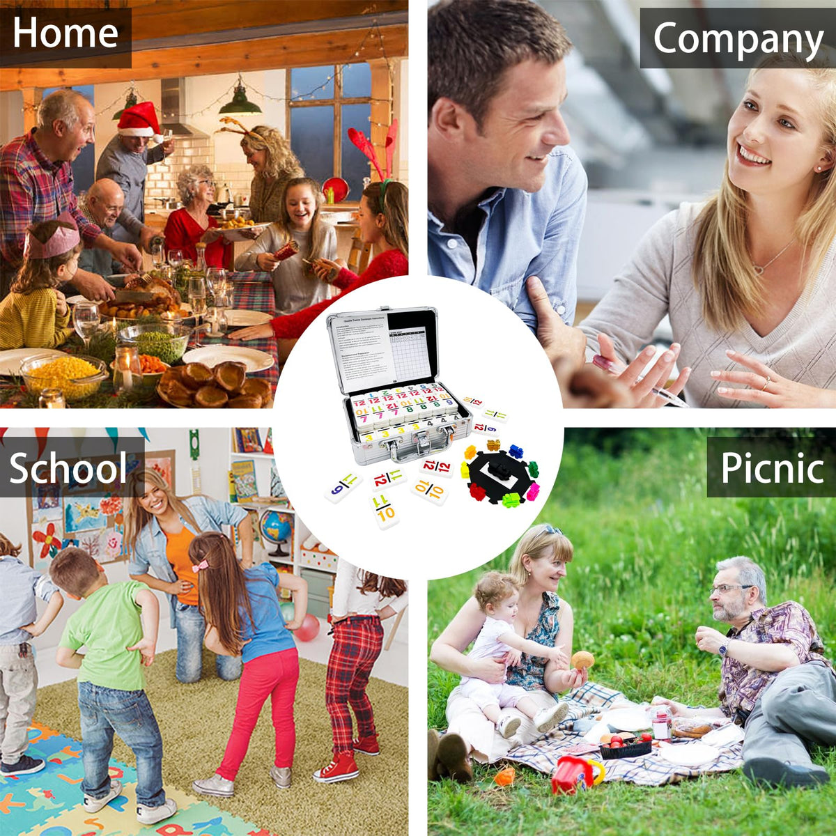 Classic JOYOUSLIFE dominoes promote patience and creative thinking during family time