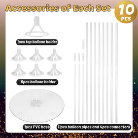 JOYYPOP balloon stand kit poles and base provide quick, sturdy setup for centerpieces.