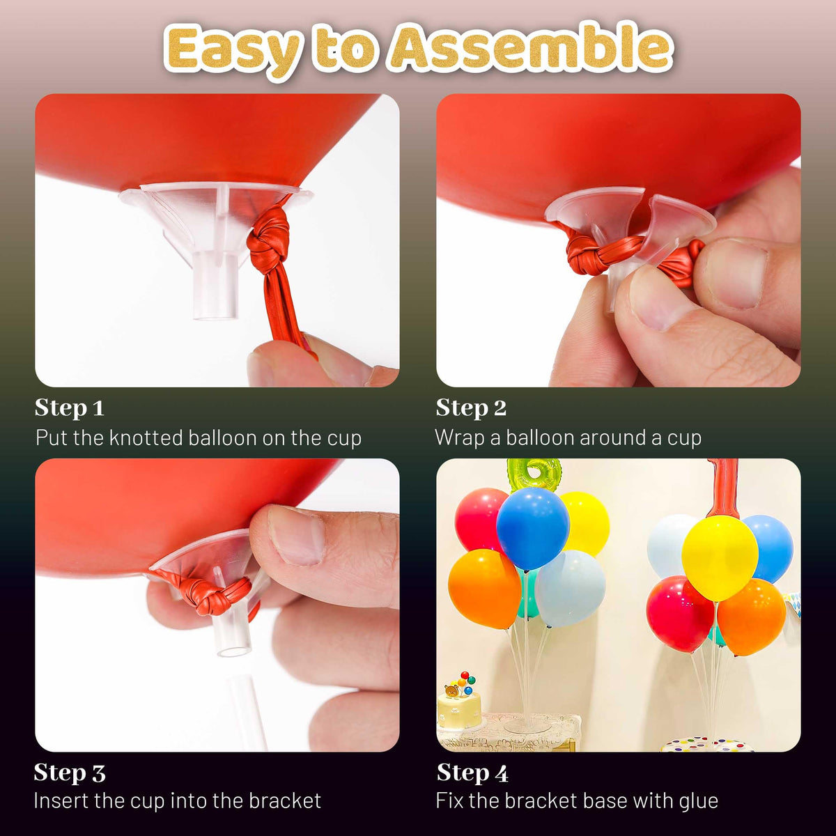 JOYYPOP balloon stand kit stable setup ensures indoor displays stay put.