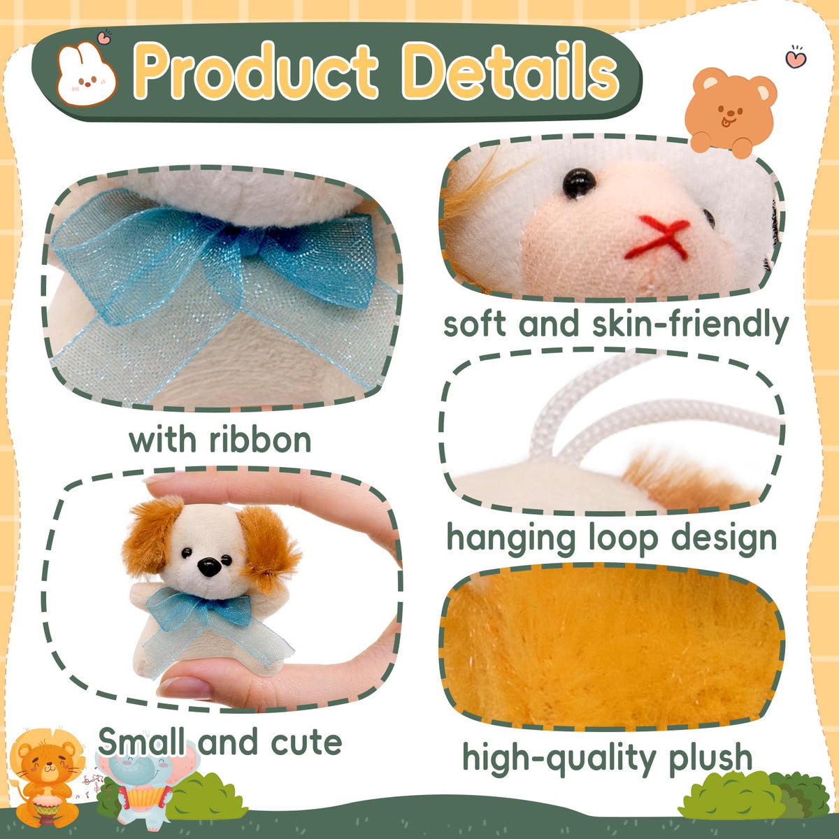 JoyRapt plush animal collection 3 – durable stuffed toys for gift bags
