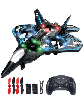 JoyRapt Kids drone with LED lights glows during dusk playtime