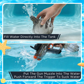 JoyRapt splash-resistant outdoor water gun in sunny backyard setting.