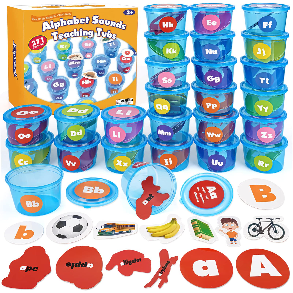 Joyreal Alphabet Soup Sorters cover: bright letters boost early recognition.