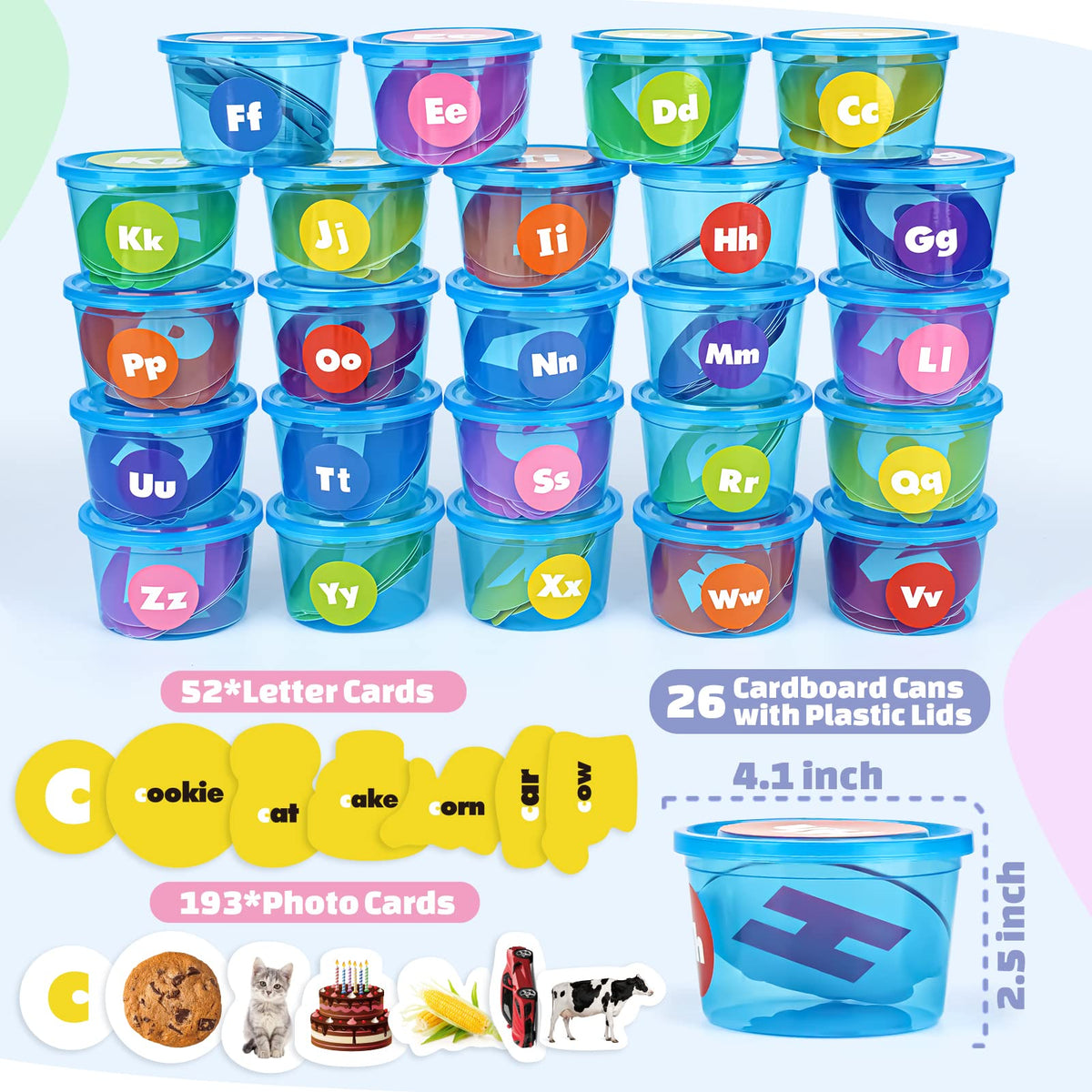 Joyreal Alphabet Soup Sorters set: complete kit for hands-on alphabet exploration.