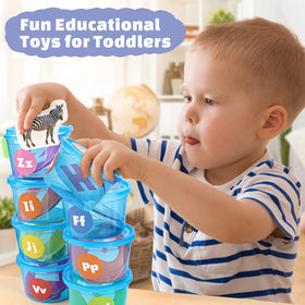 Joyreal Alphabet Soup Sorters toddler activities: engaging tasks boost vocabulary and memory.