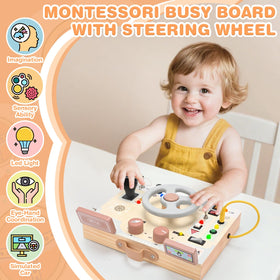 Joyreal Montessori Busy Board car switches encourage precise finger movements