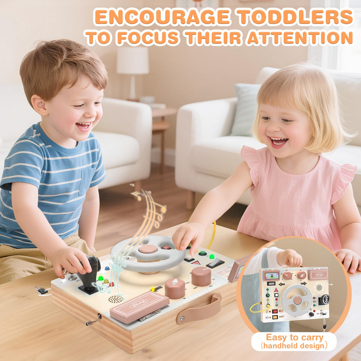 Joyreal Montessori Busy Board solid hardwood construction emphasizes safety and durability