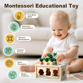 Joyreal Montessori tissue box toy learning clock supports early time concepts.