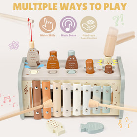 Joyreal natural wood materials provide a warm, safe play surface for curious hands.