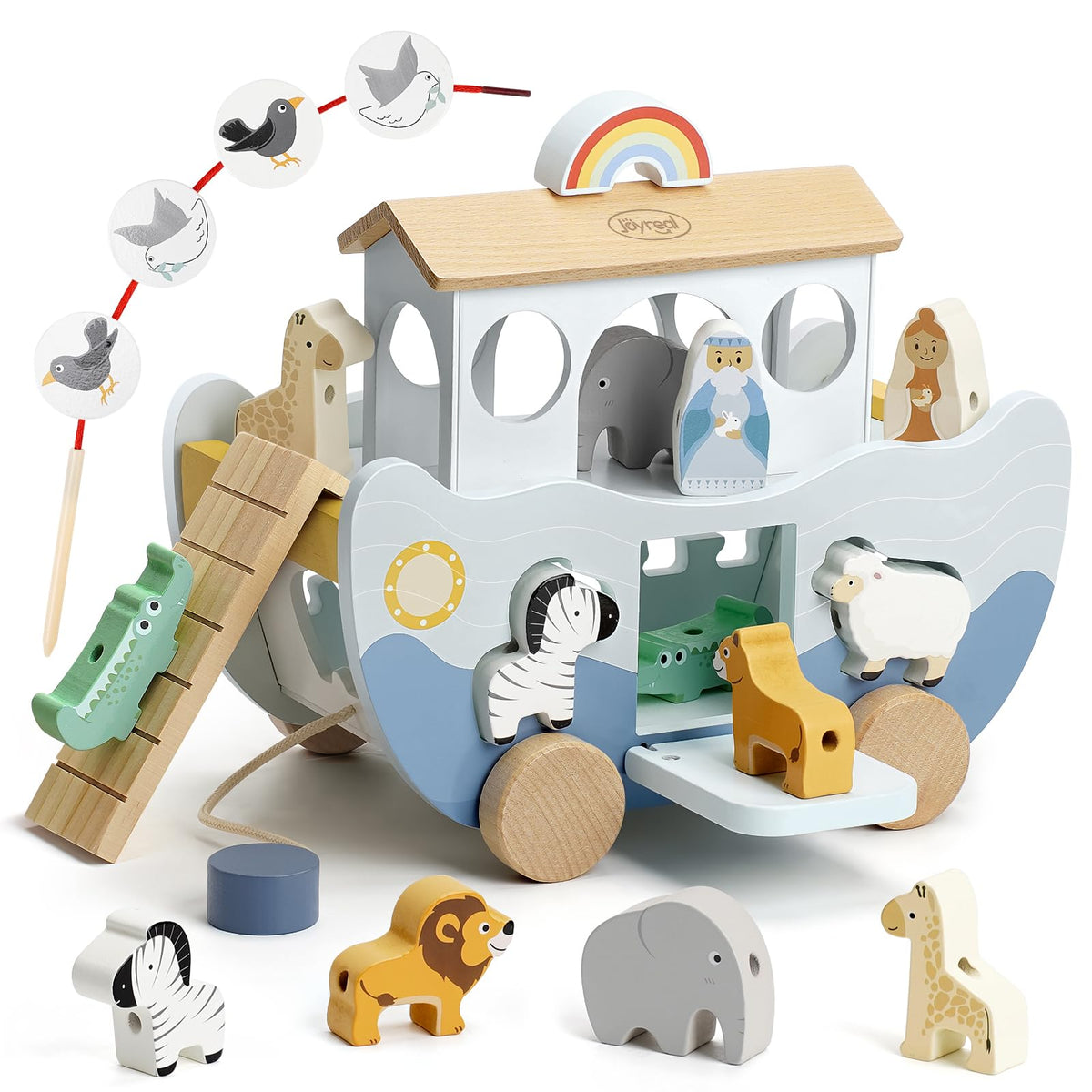 Joyreal Noah's Ark toy with a detailed ark invites imaginative, faith-inspired playtime.