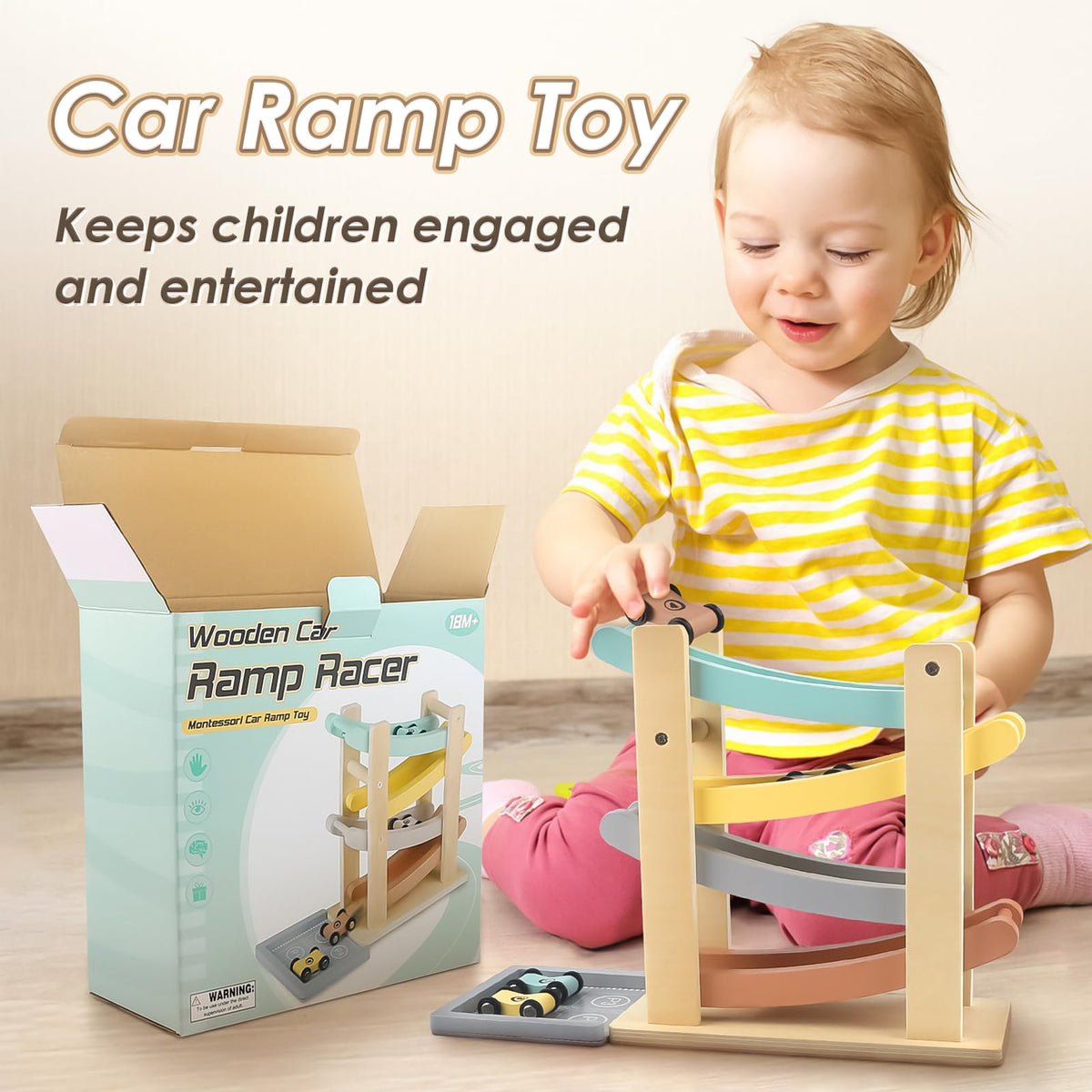 Joyreal pastel-colored wooden toy design creating a calming play environment