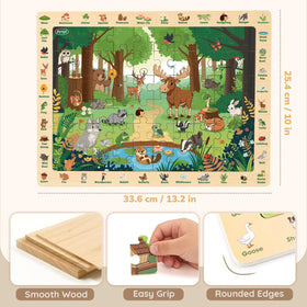 Joyreal easy-grip wooden puzzle pieces help little hands build independence.