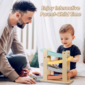 Joyreal safe wooden race track with non-toxic finishes for worry-free play