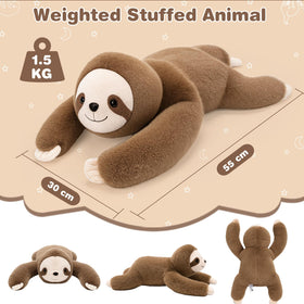 Joyreal Sloth sensory pillow in cozy bed setup
