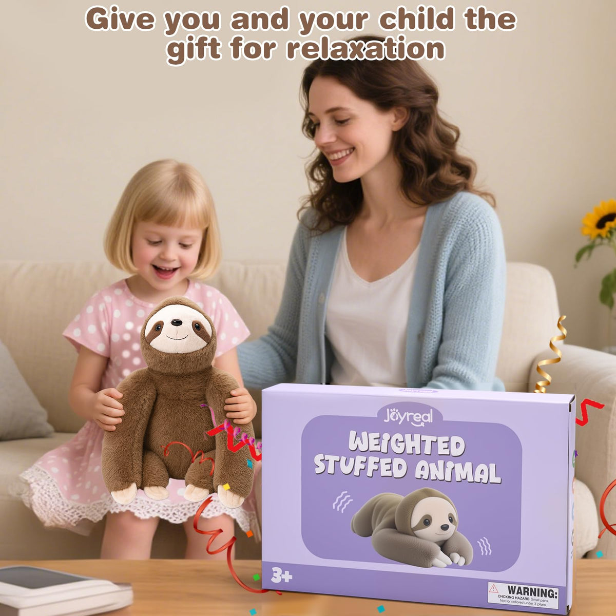 Joyreal Sloth sensory pillow gift-ready design for kids and adults