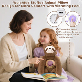 Joyreal Sloth sensory pillow side profile with plush minky fabric