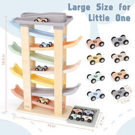 Joyreal top and bottom garages keep play organized for toddlers