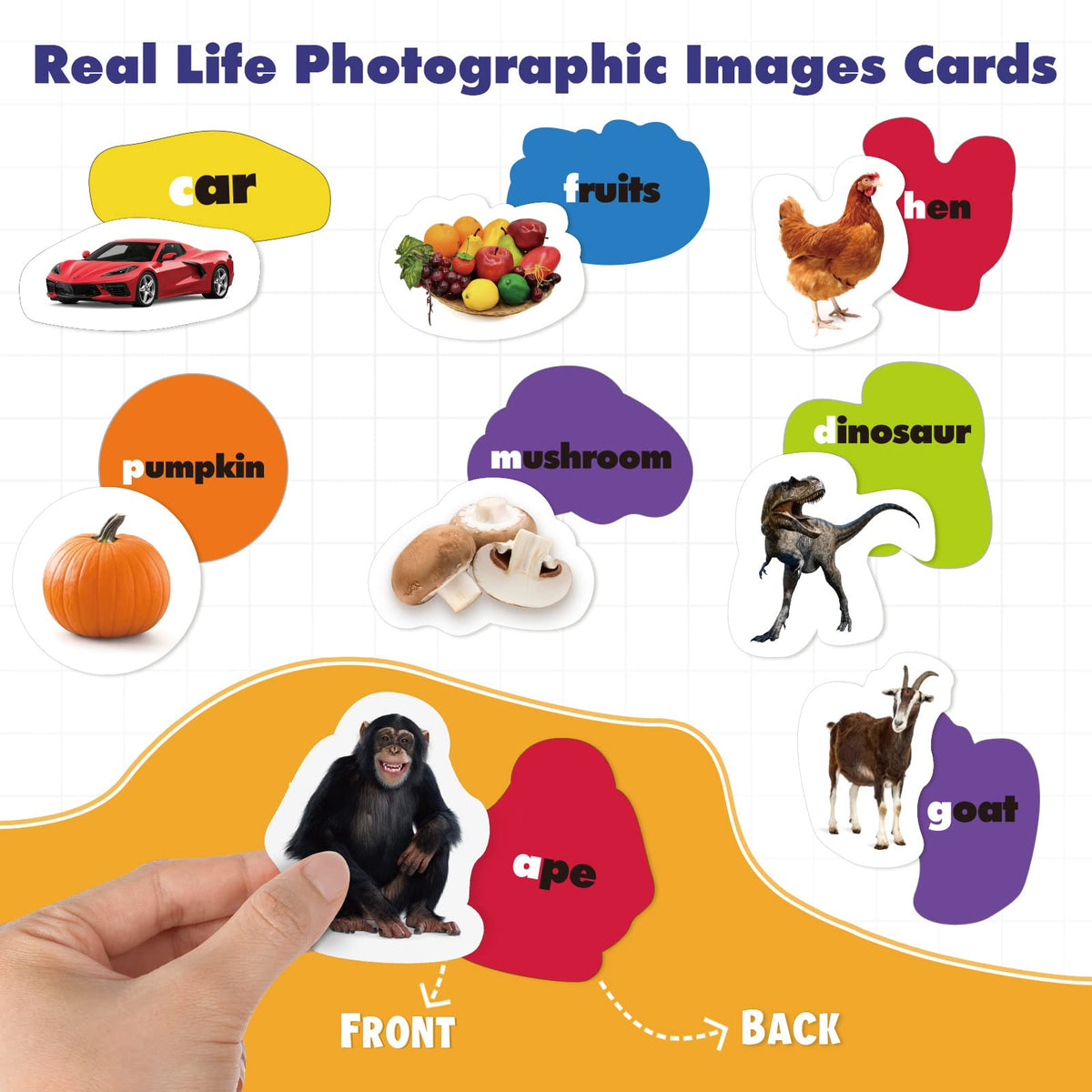 Joyreal uppercase and lowercase letter cards support letter recognition.