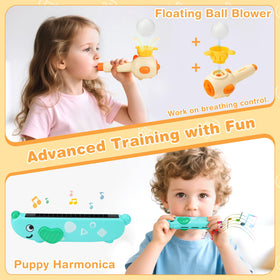 Joyreal varied whistle sounds encourage sound discrimination during play.