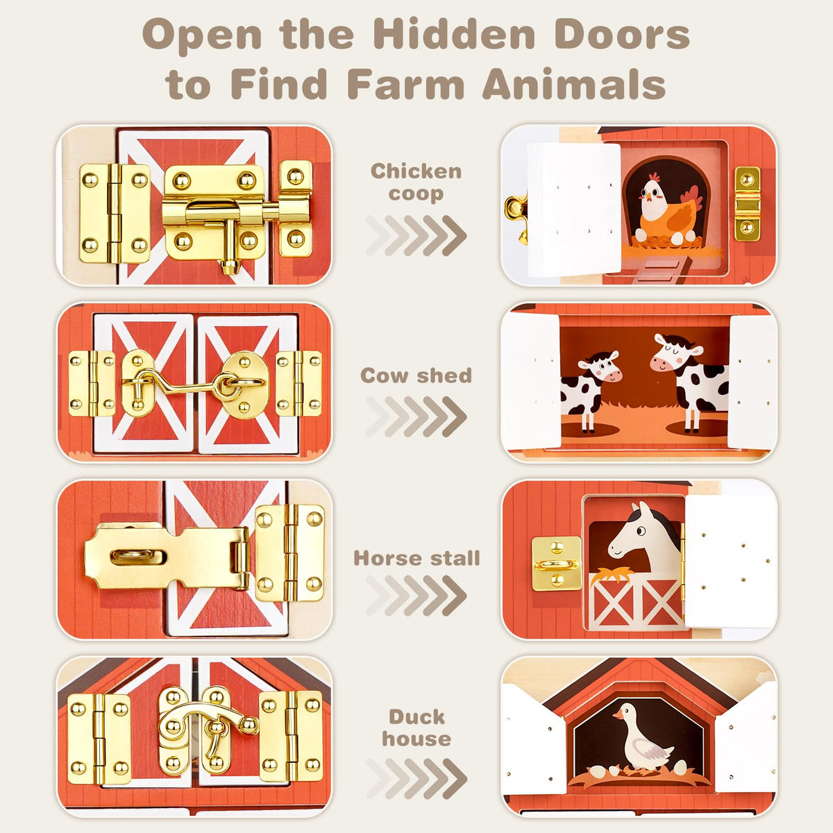 Joyreal farm horse stall panel encourages tactile exploration and coordination.