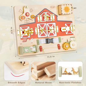 Joyreal busy board zipper and clasp feature supports precise finger movements.