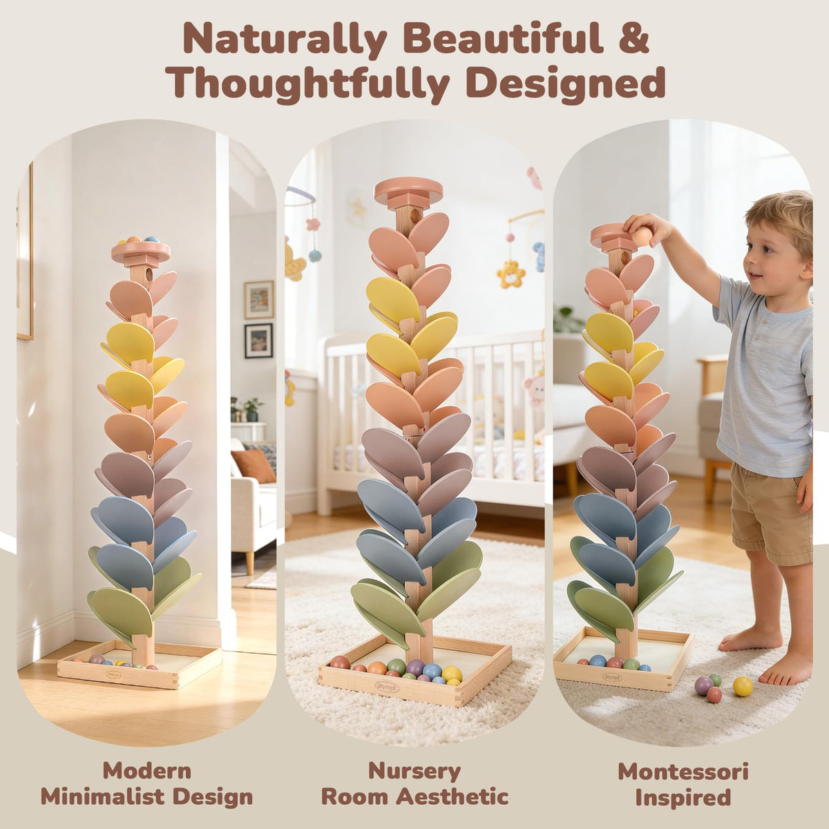 Joyreal wooden pillar connector detail demonstrates sturdy assembly for safe play
