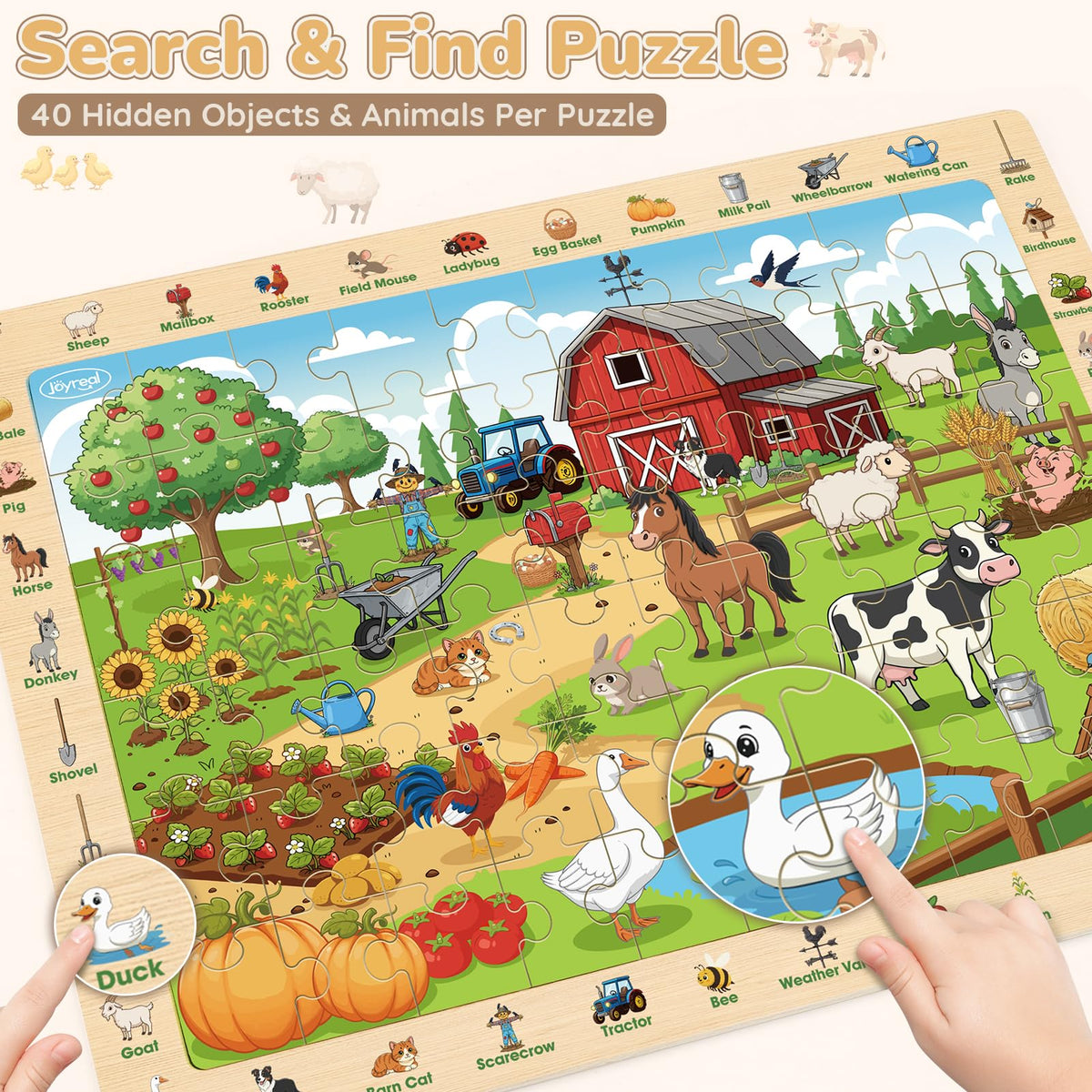 Joyreal wooden puzzle ocean habitat encourages fine motor coordination through play.