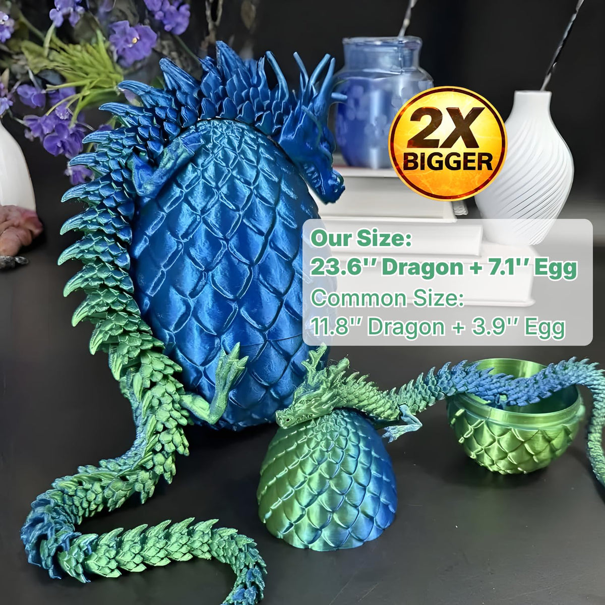 Joyroud 24-inch Chinese dragon with detailed scales and gradient colors