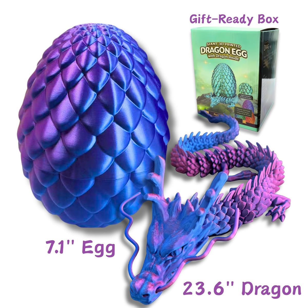 Joyroud 24-inch articulated dragon on display with flexible joints for posing.