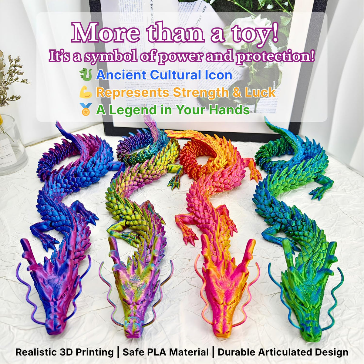 Joyroud dragon toy with metallic gradient finish for posing and storytelling