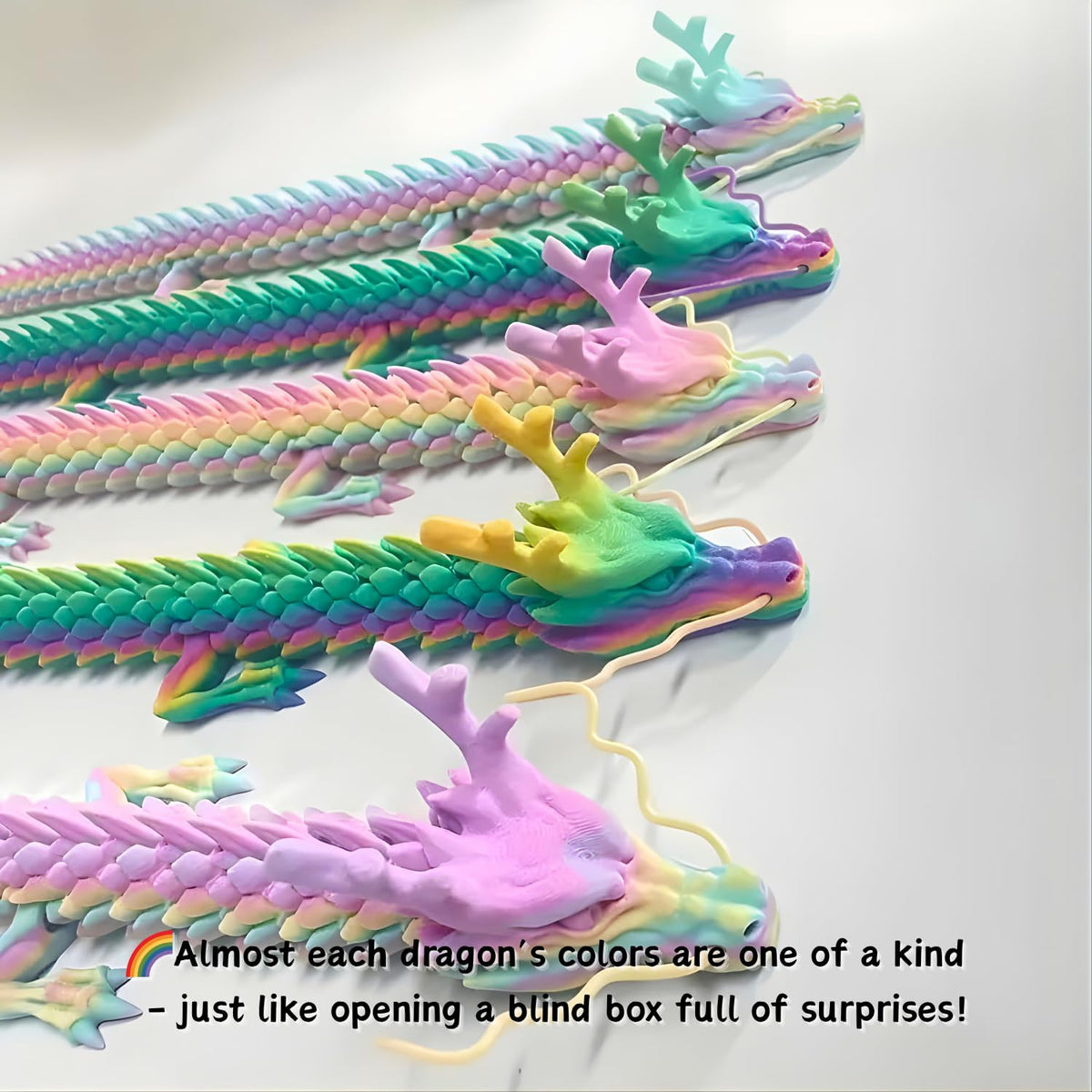 Joyroud 35.4-inch rainbow dragon commanding presence when displayed