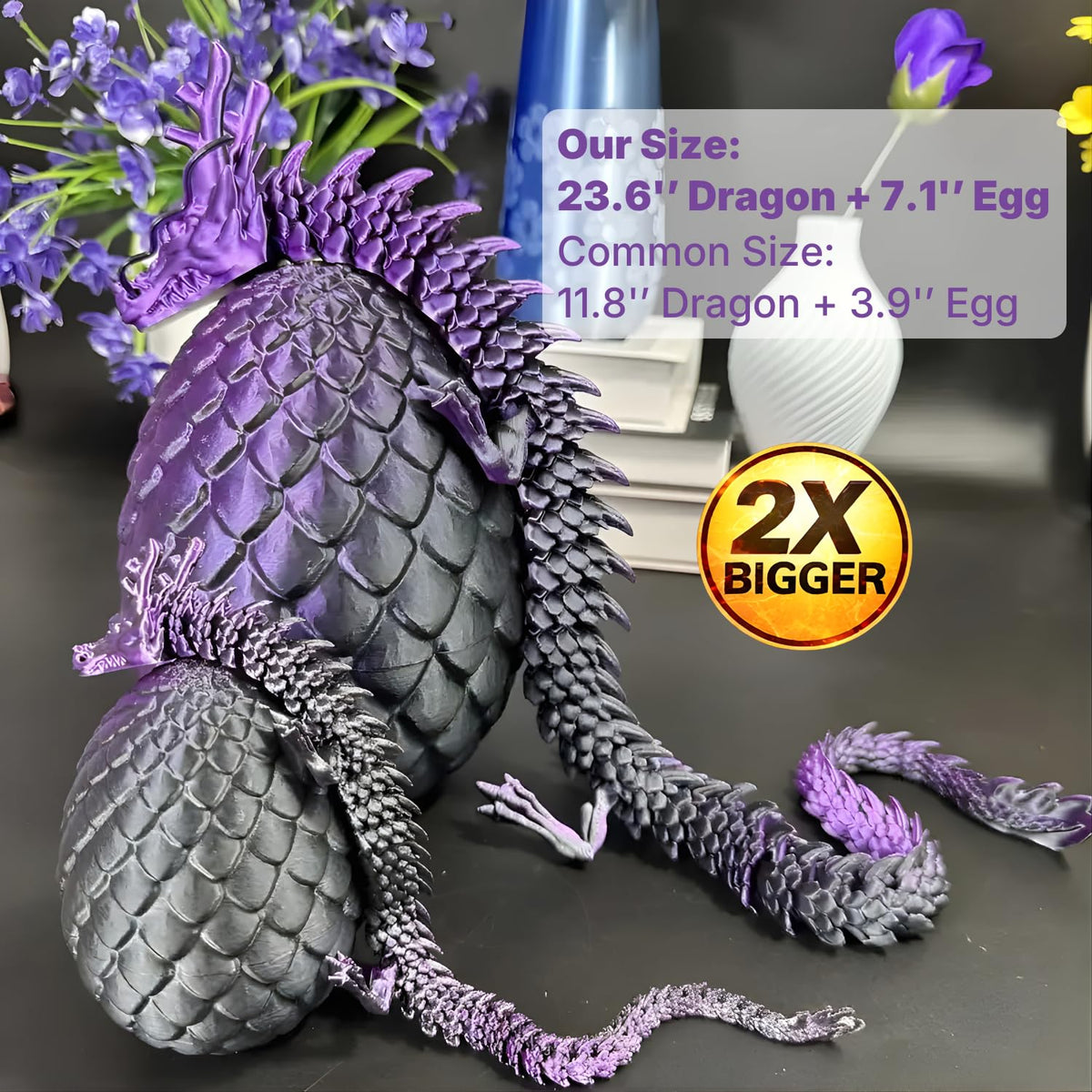 Joyroud dragon egg desk decor with eye-catching metallic gradient scales