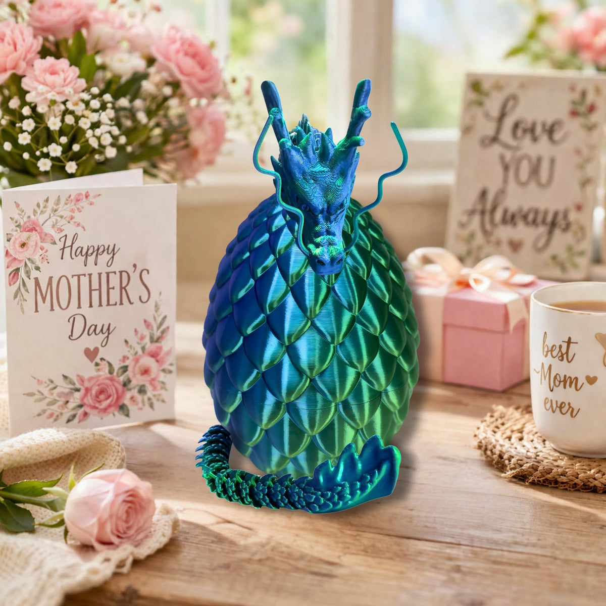 Joyroud egg and dragon as a reusable storage and display piece