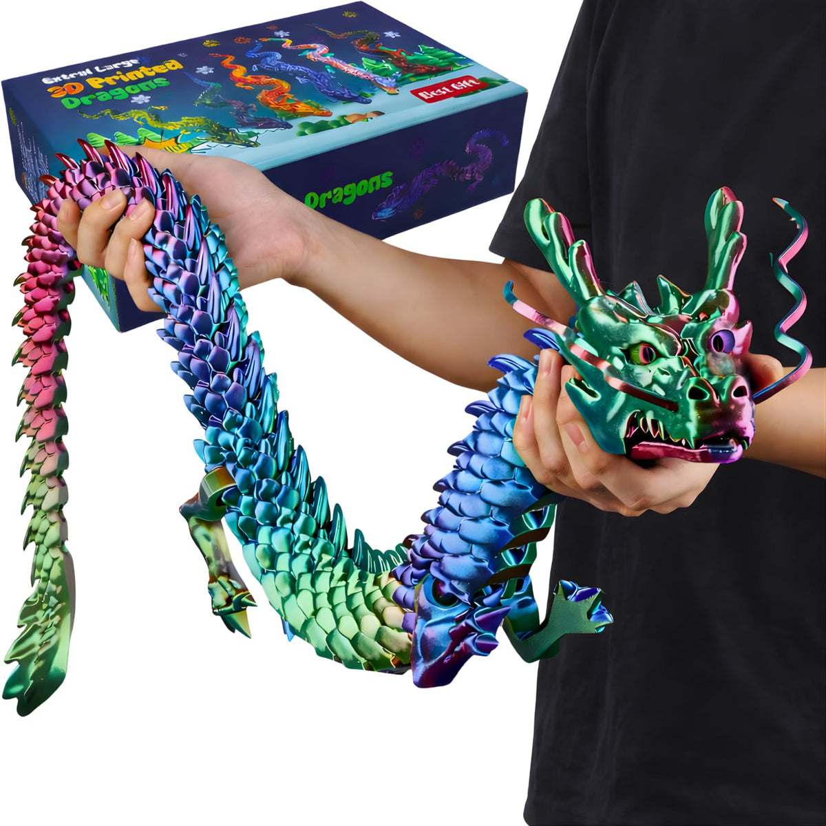Joyroud giant 3D dragon toy with full articulation for dynamic posing.